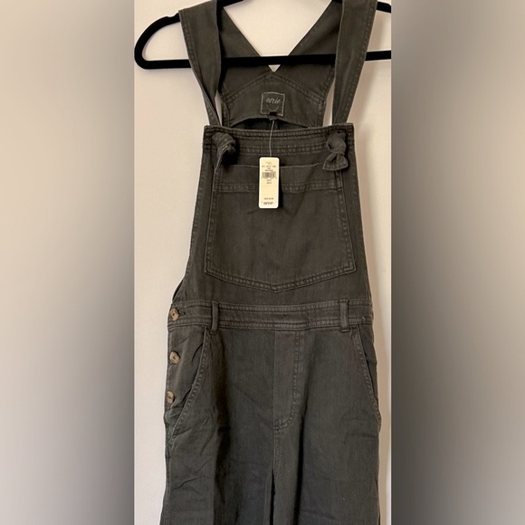 aerie Pants - Aerie Sz L Washed Black Cargo Jumpsuit, Wide Leg Overalls NWT